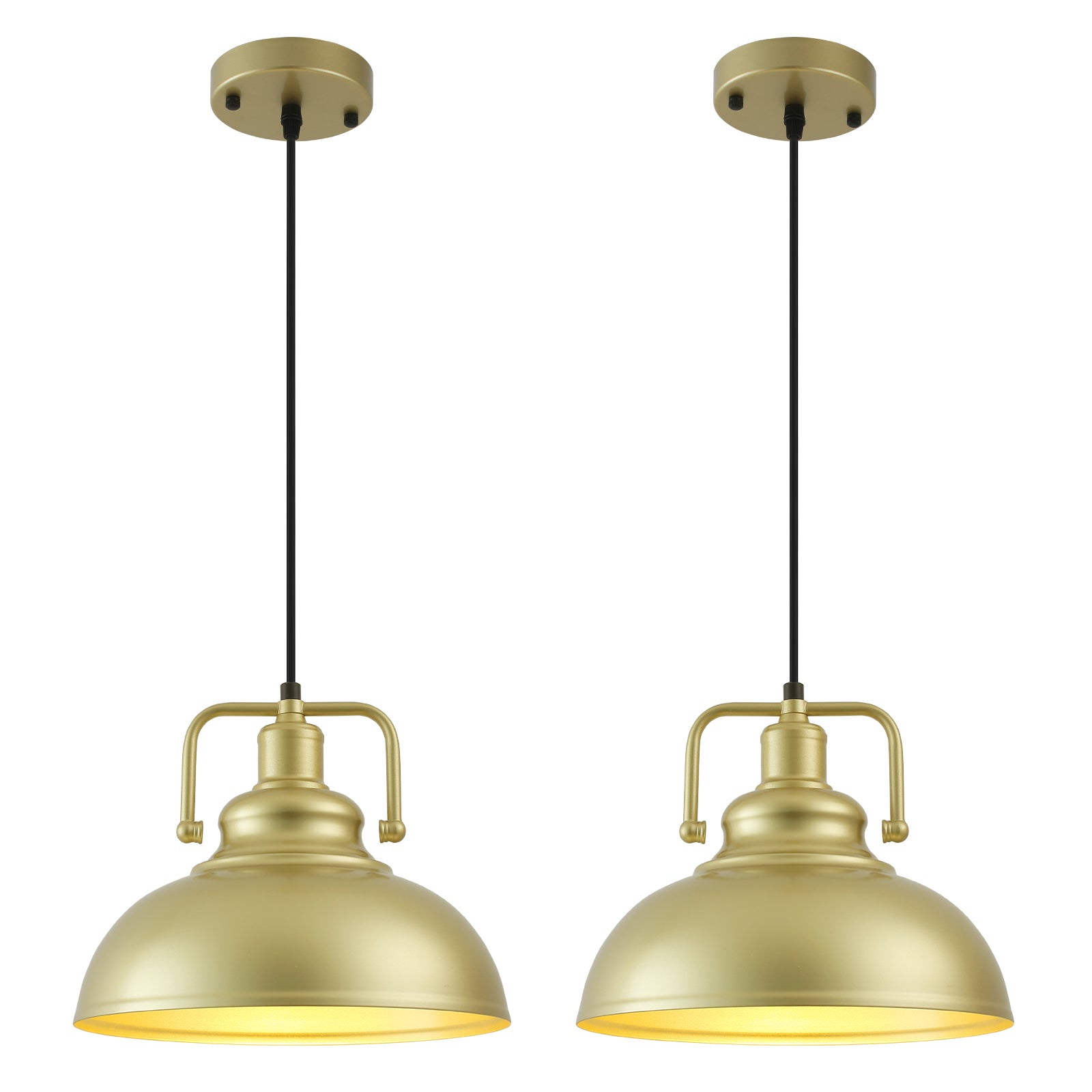 Matte Black Pendant Light Industrial Farmhouse Pendant Lights Adjustable Metal Hang Vintage Pendant Lights for Kitchen Island Island Dining Room Barn, E26 Base, 2 Pack