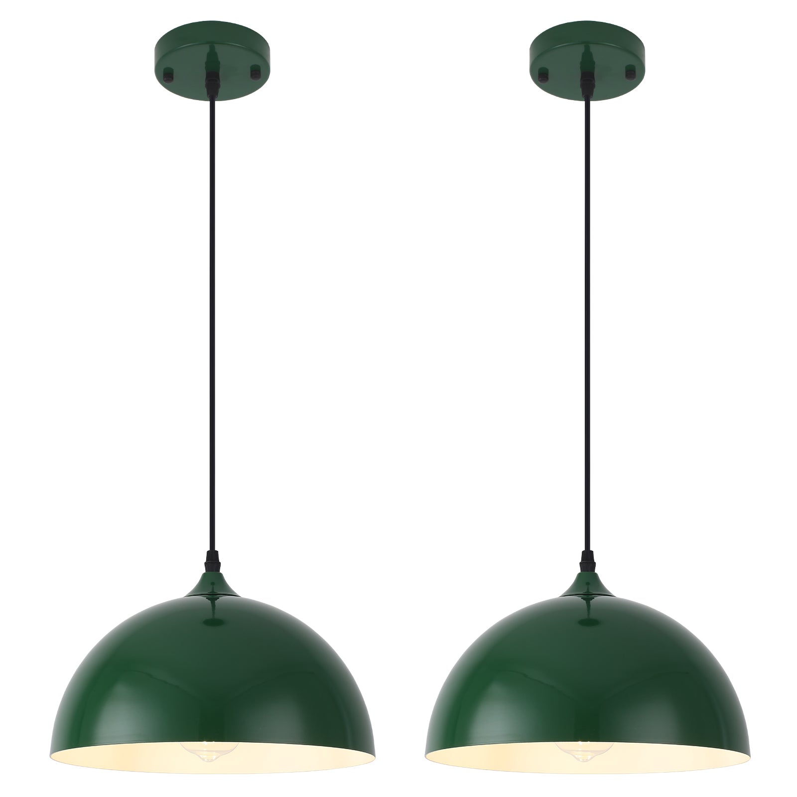 SESIMENT Farmhouse Pendant Lighting for Kitchen Island,Black and Gold Dome Pendant Light Fixtures, Industrial Hanging Ceiling Light for Dining Room Foyer Cafe Kitchen Sink,2 Pack