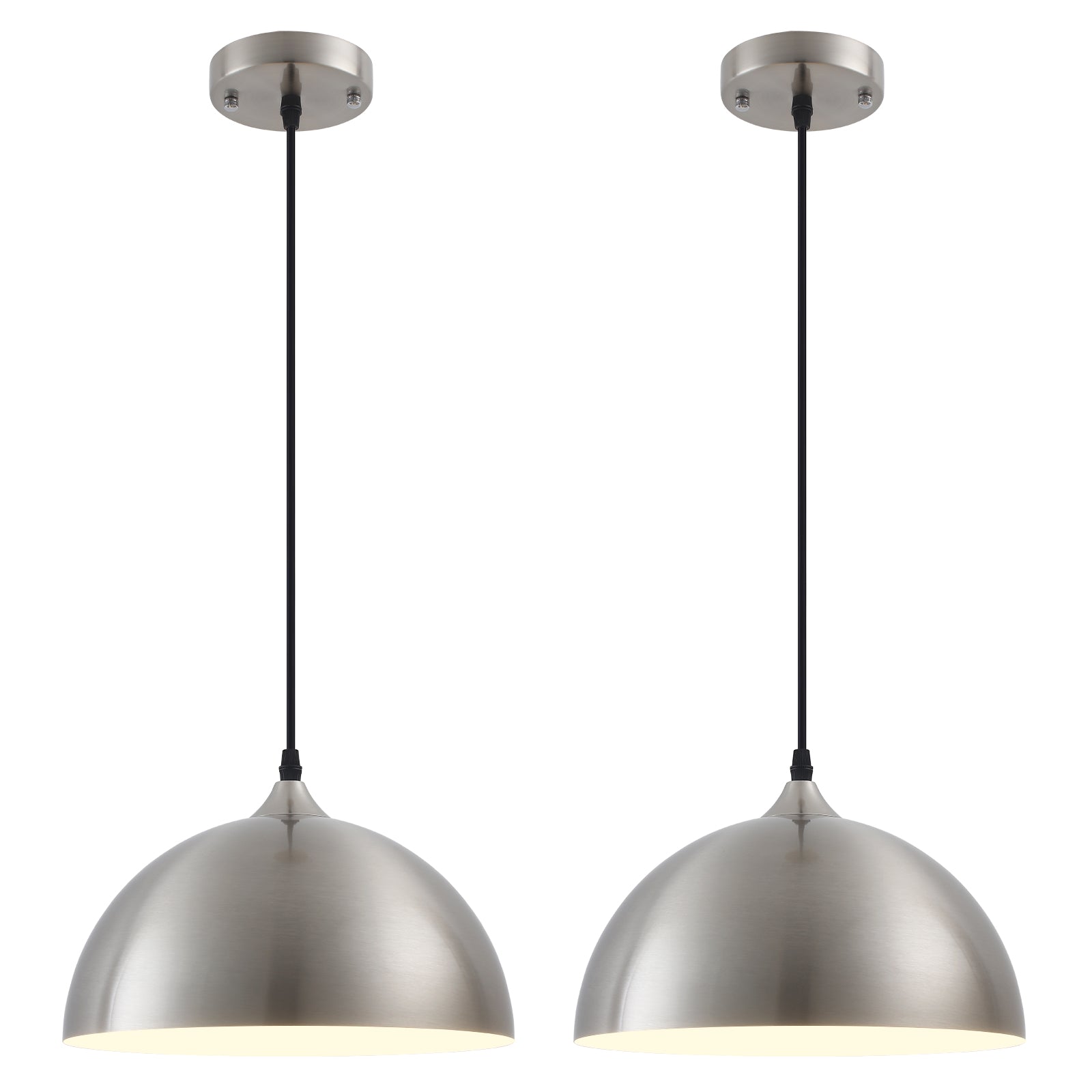 SESIMENT Farmhouse Pendant Lighting for Kitchen Island,Black and Gold Dome Pendant Light Fixtures, Industrial Hanging Ceiling Light for Dining Room Foyer Cafe Kitchen Sink,2 Pack