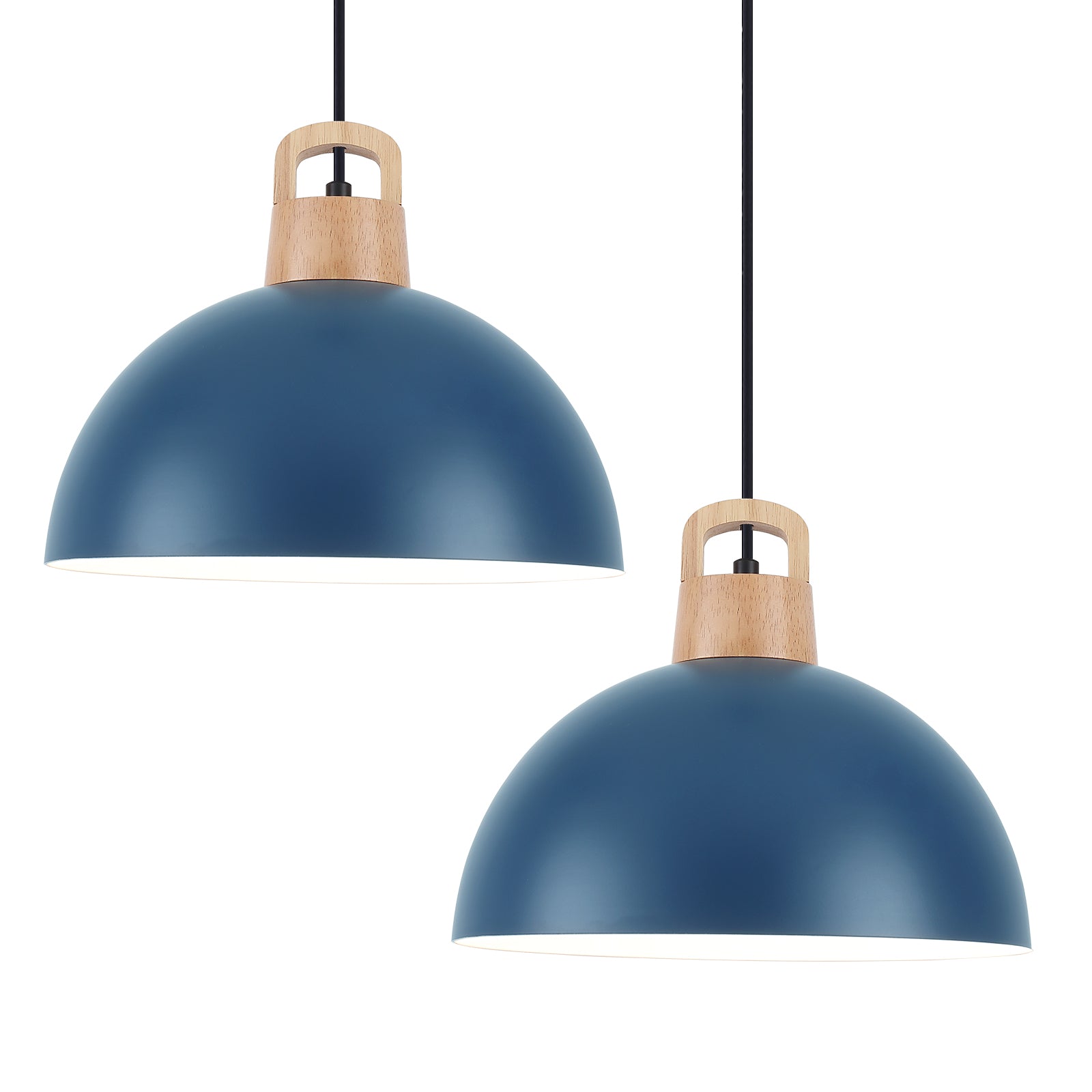 Black Pendant Light 11.8inches 2 Packs, Farmhouse Pendant Light, Industrial Pendant Light, Pendant Lights Kitchen Island, Kitchen Pendant Light for Kitchen, Bedroom, Living Room