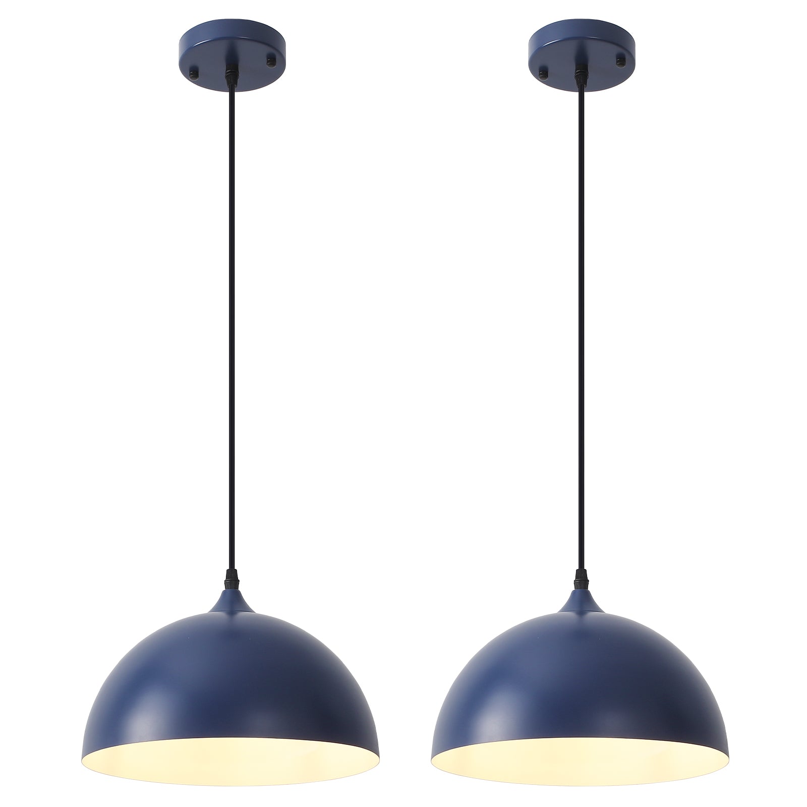 SESIMENT Farmhouse Pendant Lighting for Kitchen Island,Black and Gold Dome Pendant Light Fixtures, Industrial Hanging Ceiling Light for Dining Room Foyer Cafe Kitchen Sink,2 Pack