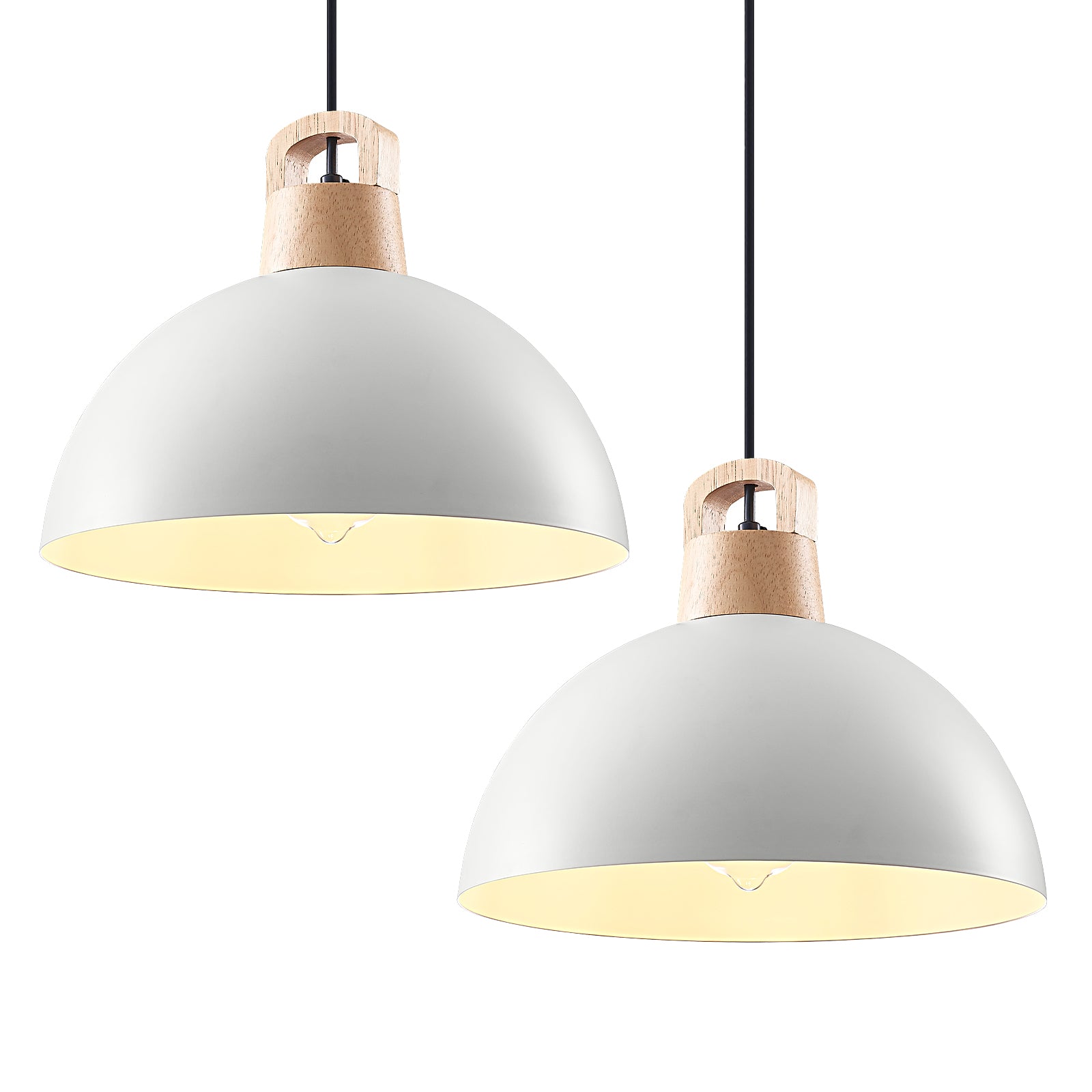 Black Pendant Light 11.8inches 2 Packs, Farmhouse Pendant Light, Industrial Pendant Light, Pendant Lights Kitchen Island, Kitchen Pendant Light for Kitchen, Bedroom, Living Room