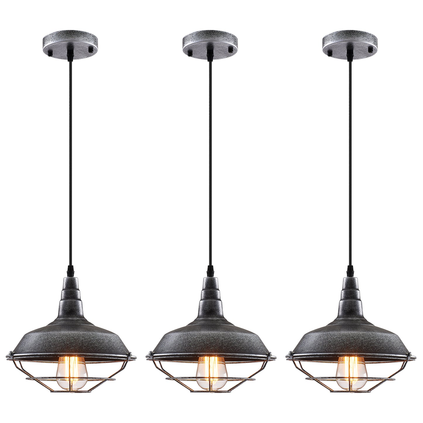 SESIMENT Farmhouse Pendant Light, Black Pendant Light, Industrial Pendant Light, Kitchen Pendant Light, Pendant Lights Kitchen Island,Island Pendant Lights for Kitchen,Bedroom, Living Room