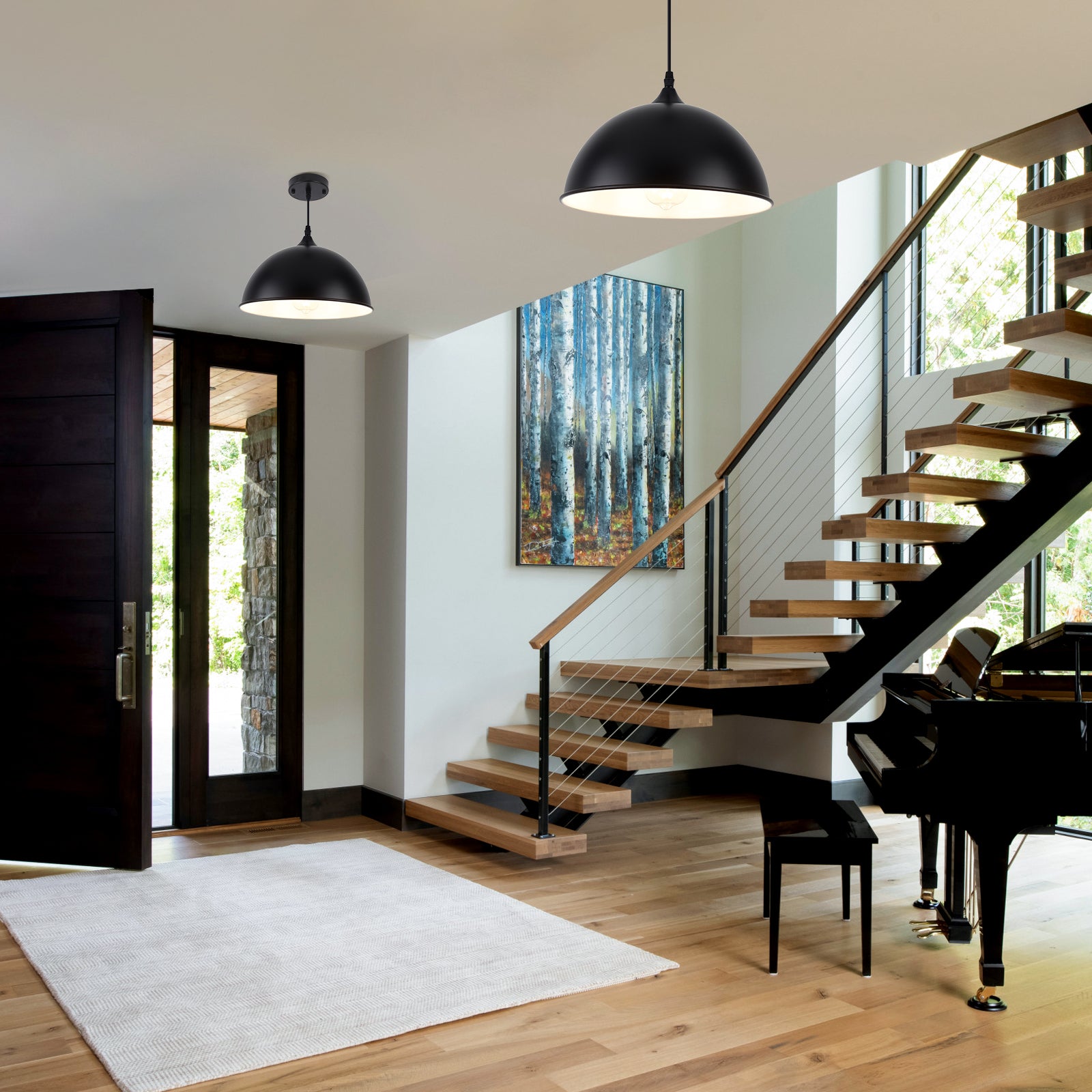 Black Pendant Lights Kitchen Island, 11.8