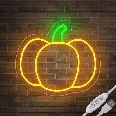 Halloween Pumpkin Neon Sign – LED Wall Light for Spooky Decor