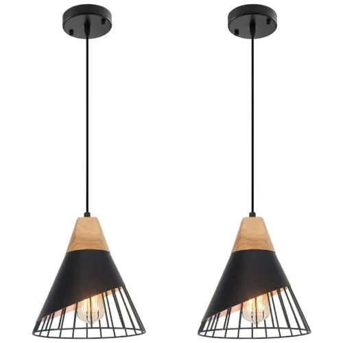 Black Modern Farmhouse Pendant Light 9.4