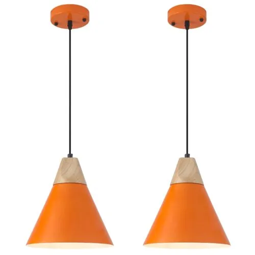 Orange Farmhouse Pendant Light 11.8