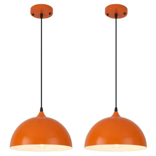 Orange Farmhouse Pendant Light 2-Pack