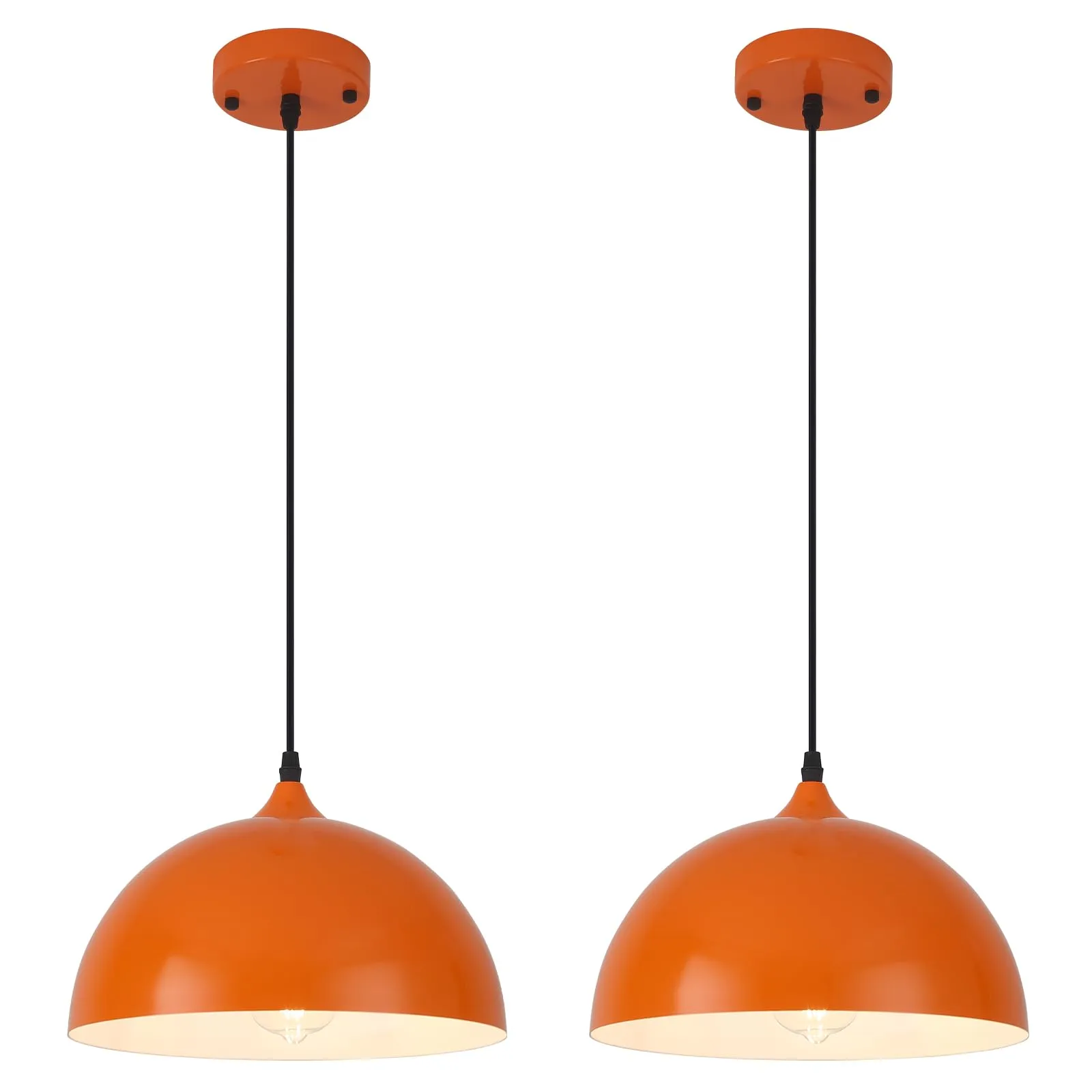 Orange Farmhouse Pendant Light 2-Pack