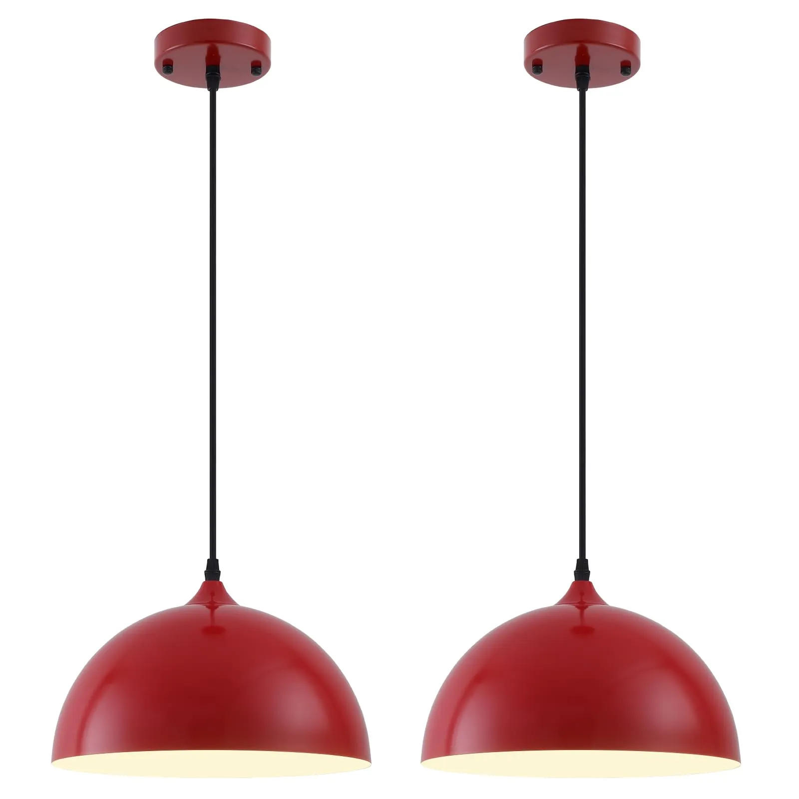 Red Farmhouse Industrial Pendant Light 2-Pack