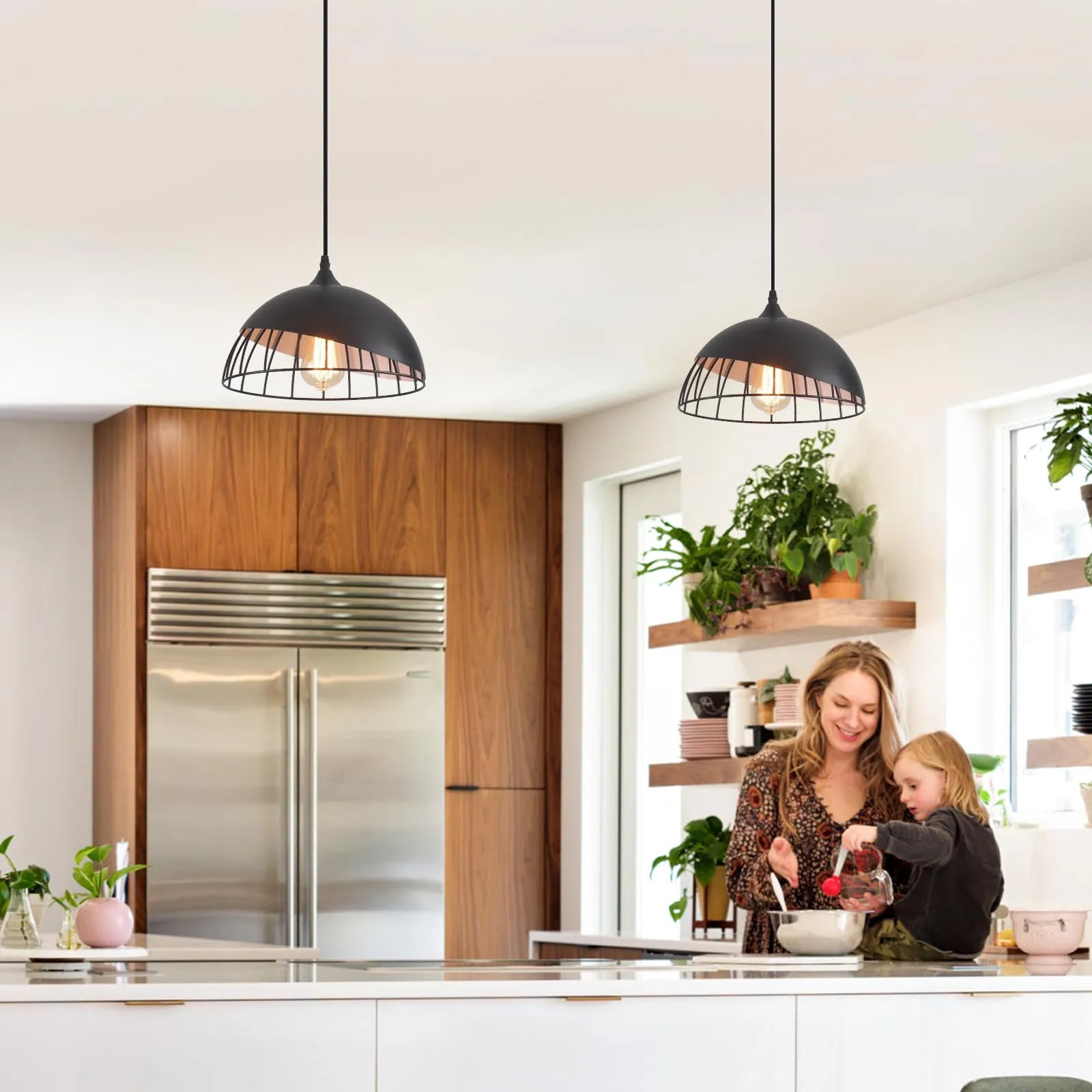 Black Farmhouse Pendant Light 11.8" 2-Pack - Image 3