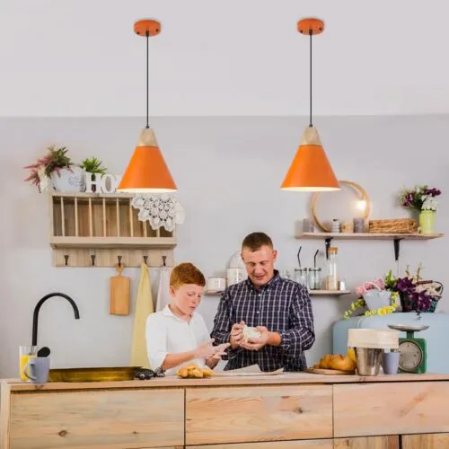 Orange Farmhouse Pendant Light 11.8