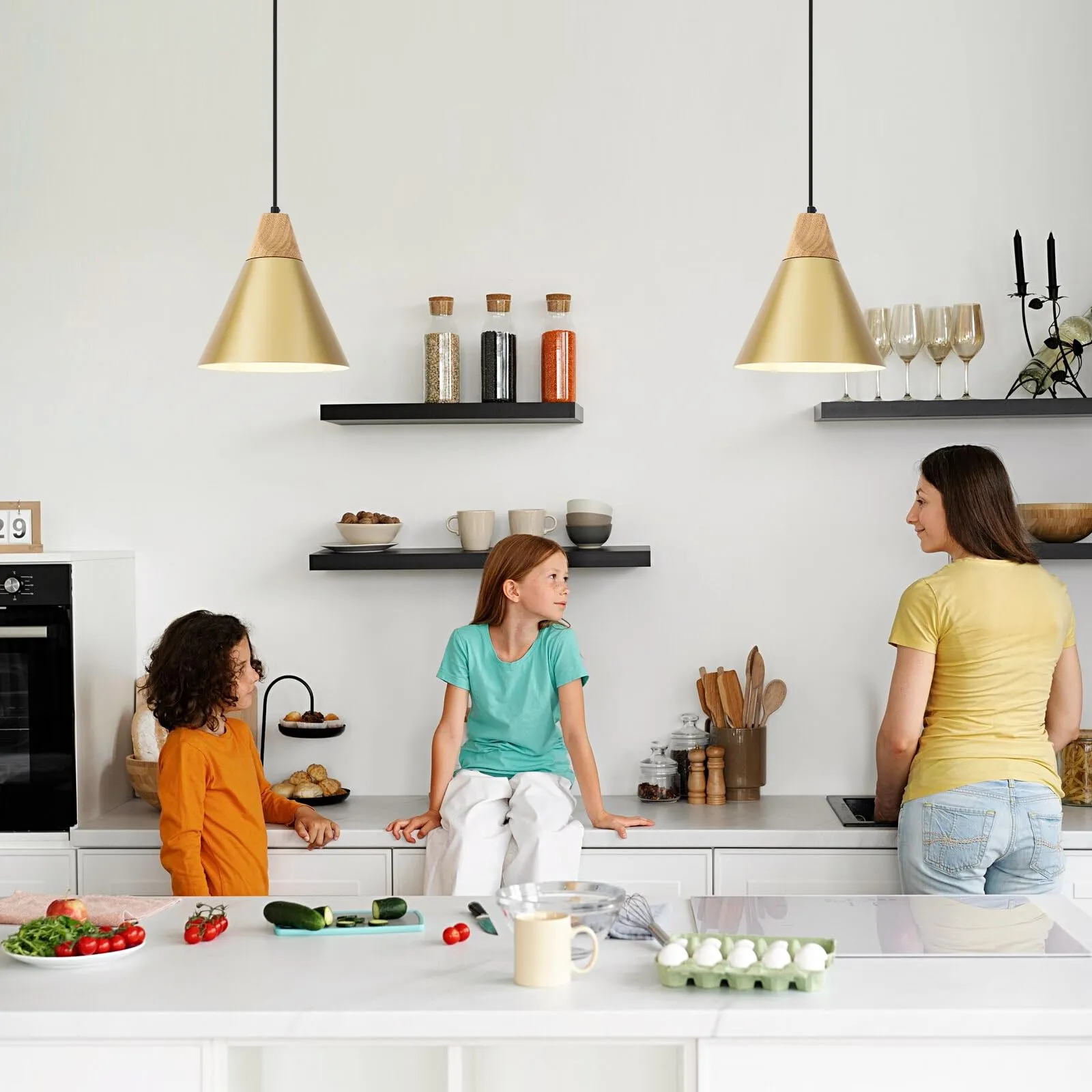 9.4" Gold Plug-in Pendant Light 2-Pack - Image 2