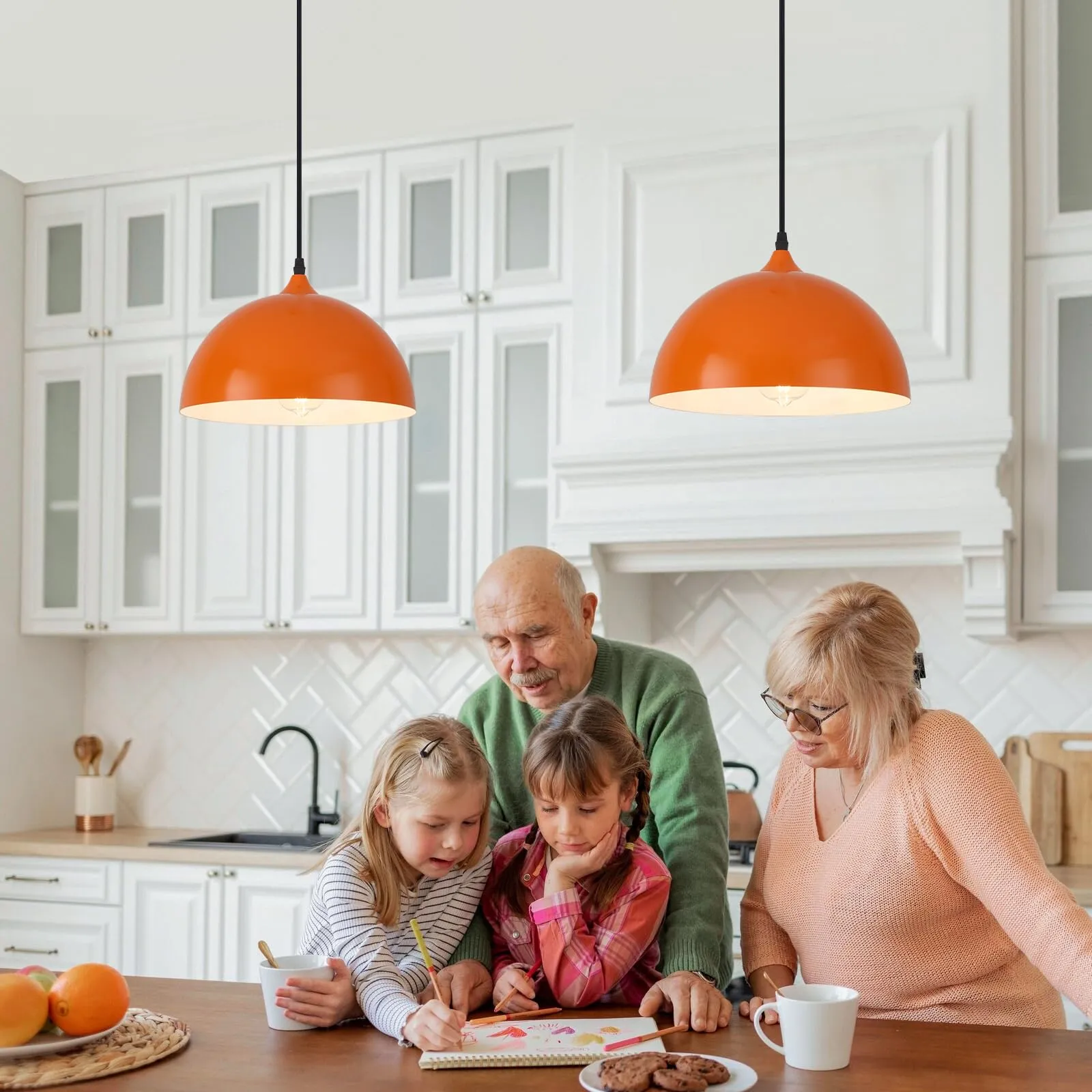 Orange Farmhouse Pendant Light 2-Pack - Image 2