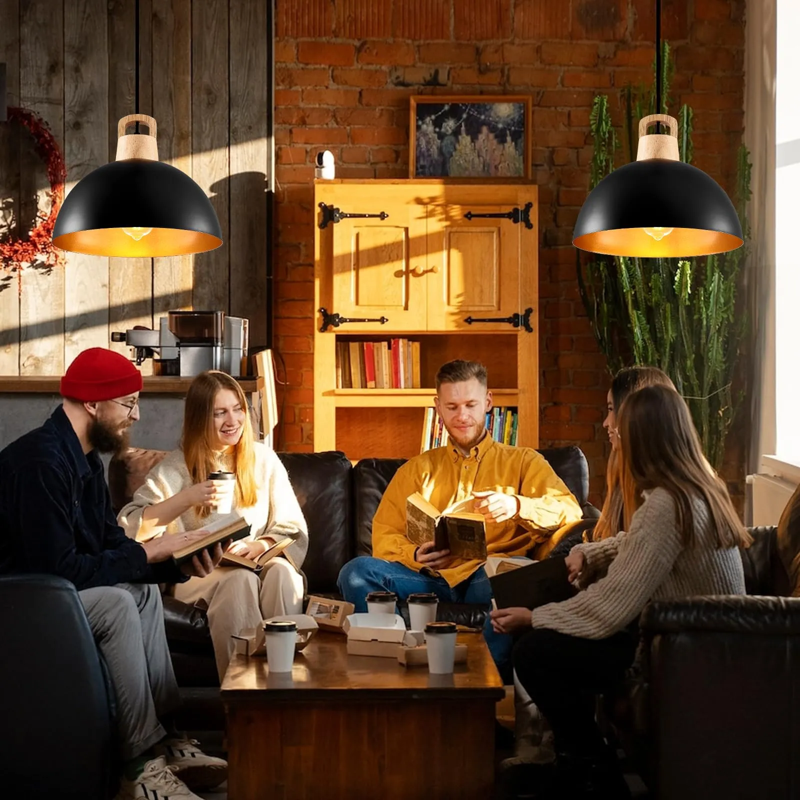 11.8" Black Modern Farmhouse Pendant Light 3-Pack - Image 3