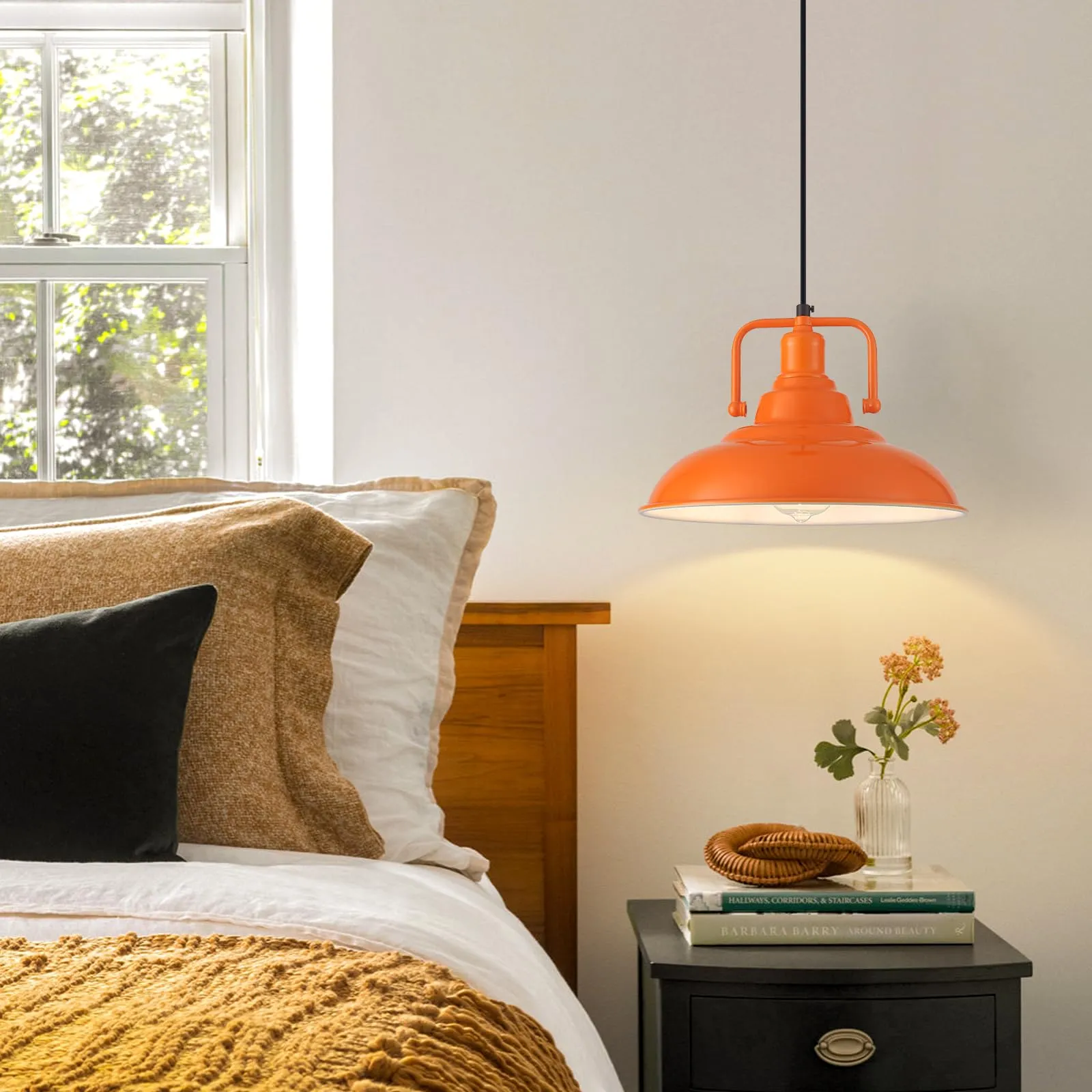 Orange Farmhouse Pendant Light 12.5 Inch 3-Pack - Image 4