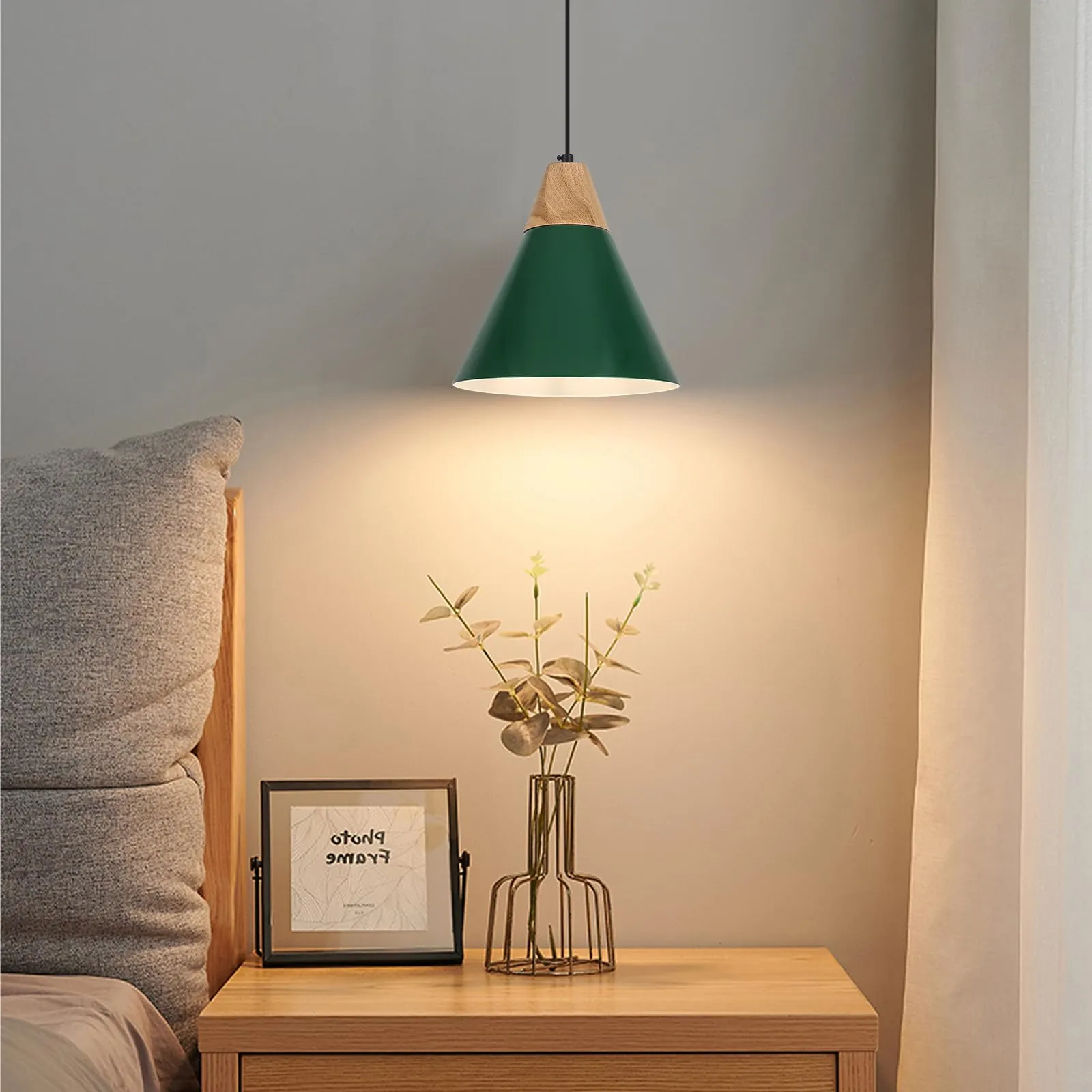 Green Farmhouse Industrial Pendant Light 9.4" 2-Pack - Image 4