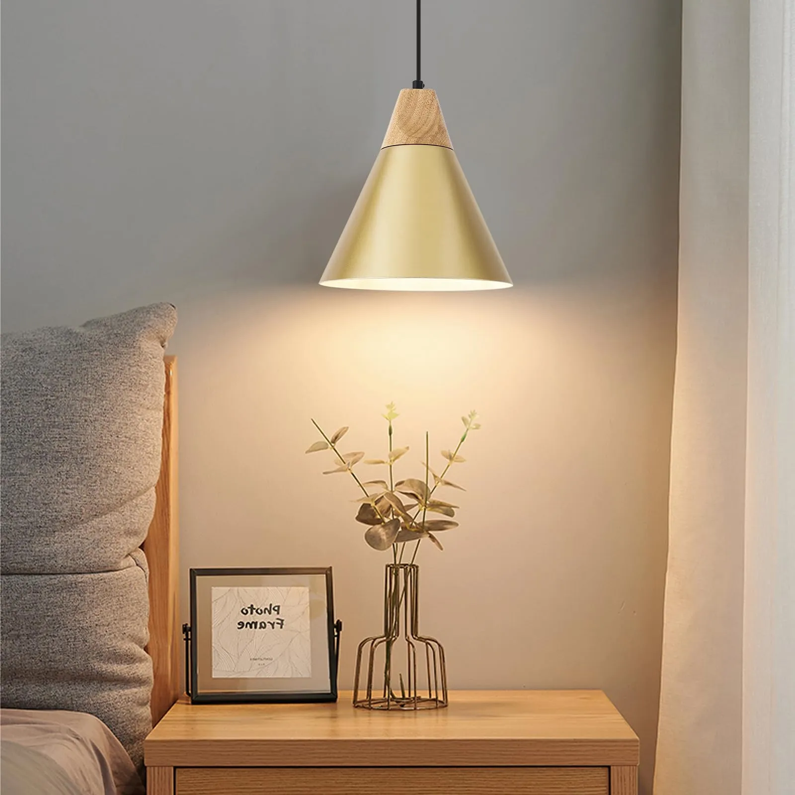Gold Farmhouse Pendant Light 9.4" 2-Pack - Image 4