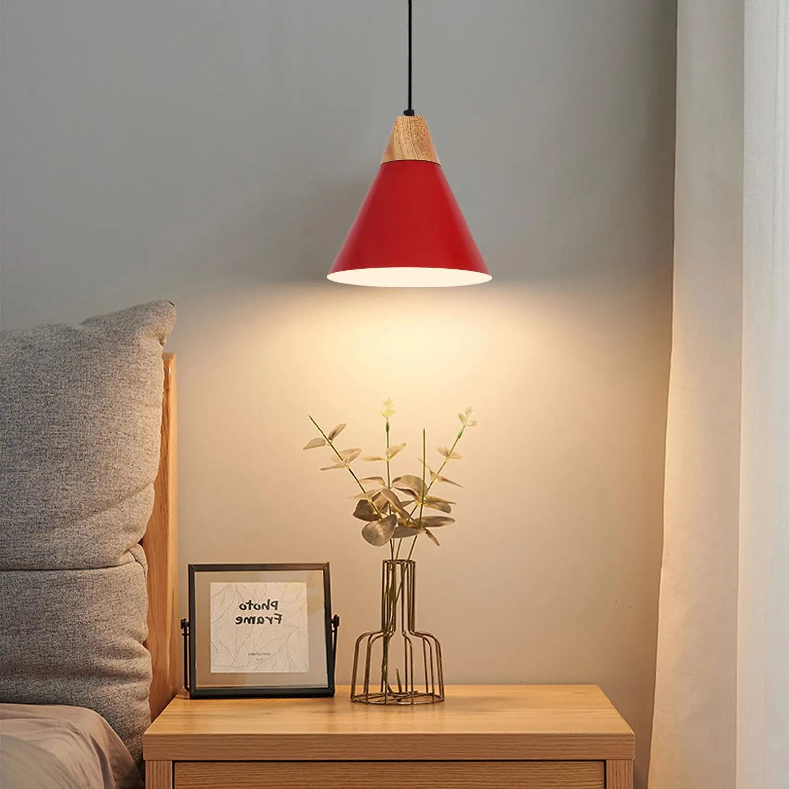 Red Farmhouse Pendant Light 9.4" 2-Pack - Image 4