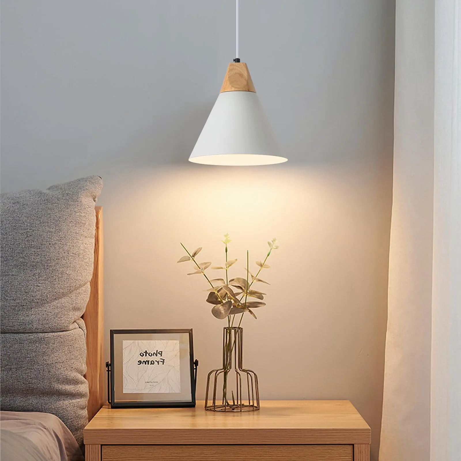 White Farmhouse Pendant Light 9.4" 2-Pack - Image 4