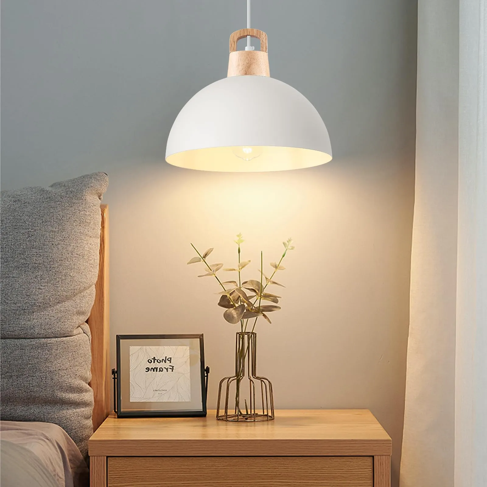 11.8" White Farmhouse Pendant Light 3-Pack - Image 4