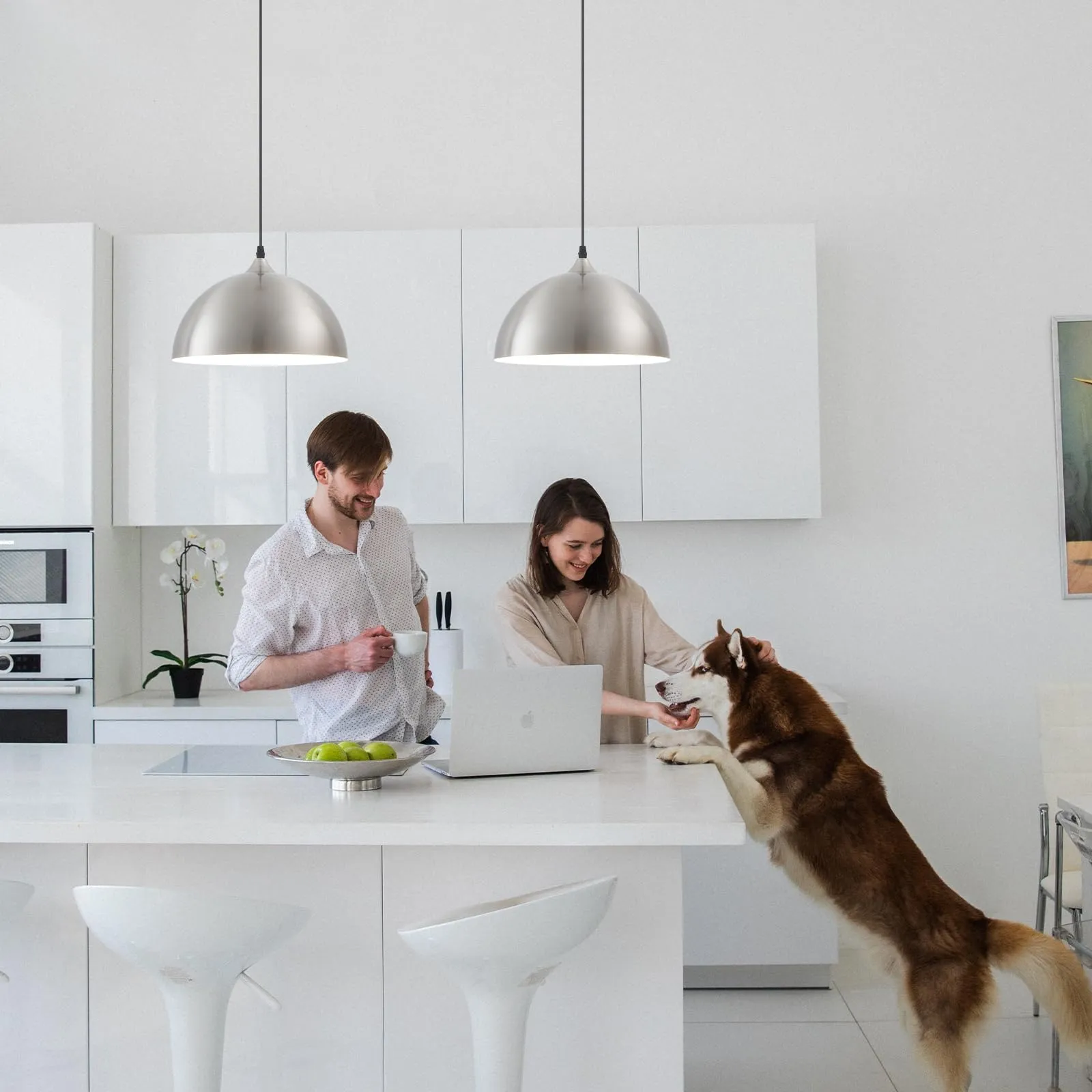 Brushed Nickel Plug-in Farmhouse Pendant Light 2-Pack - Image 4