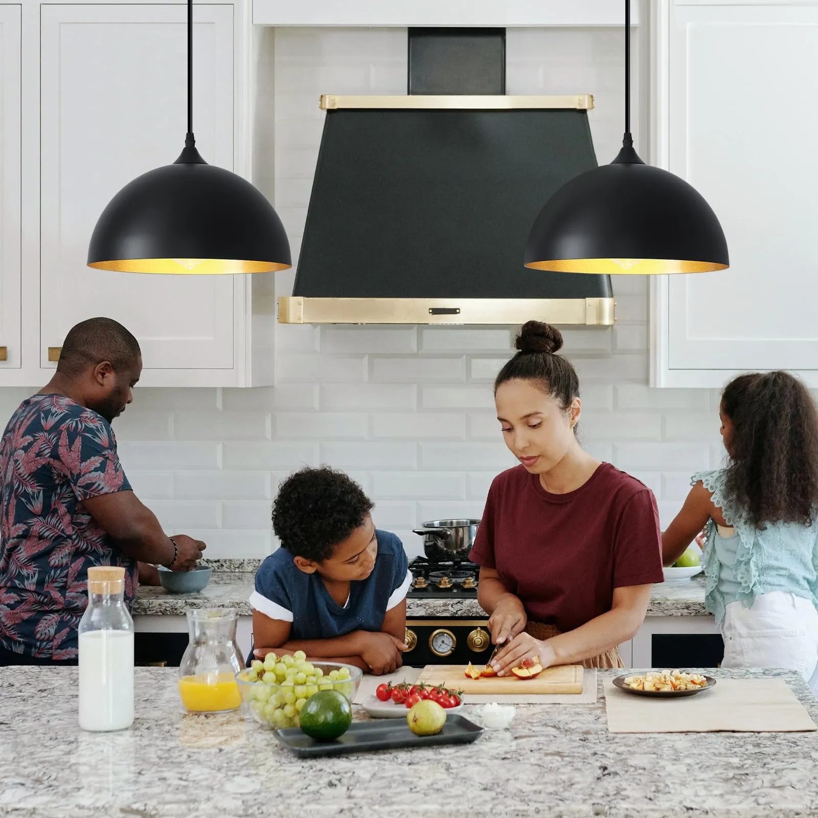 Black Plug-in Farmhouse Pendant Light 2-Pack - Image 4
