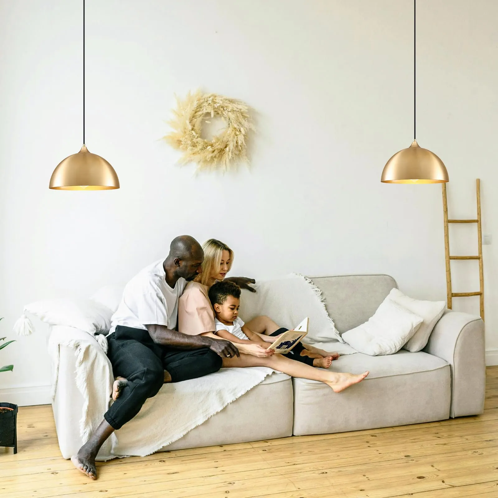 Gold Plug-in Farmhouse Pendant Light 2-Pack - Image 5