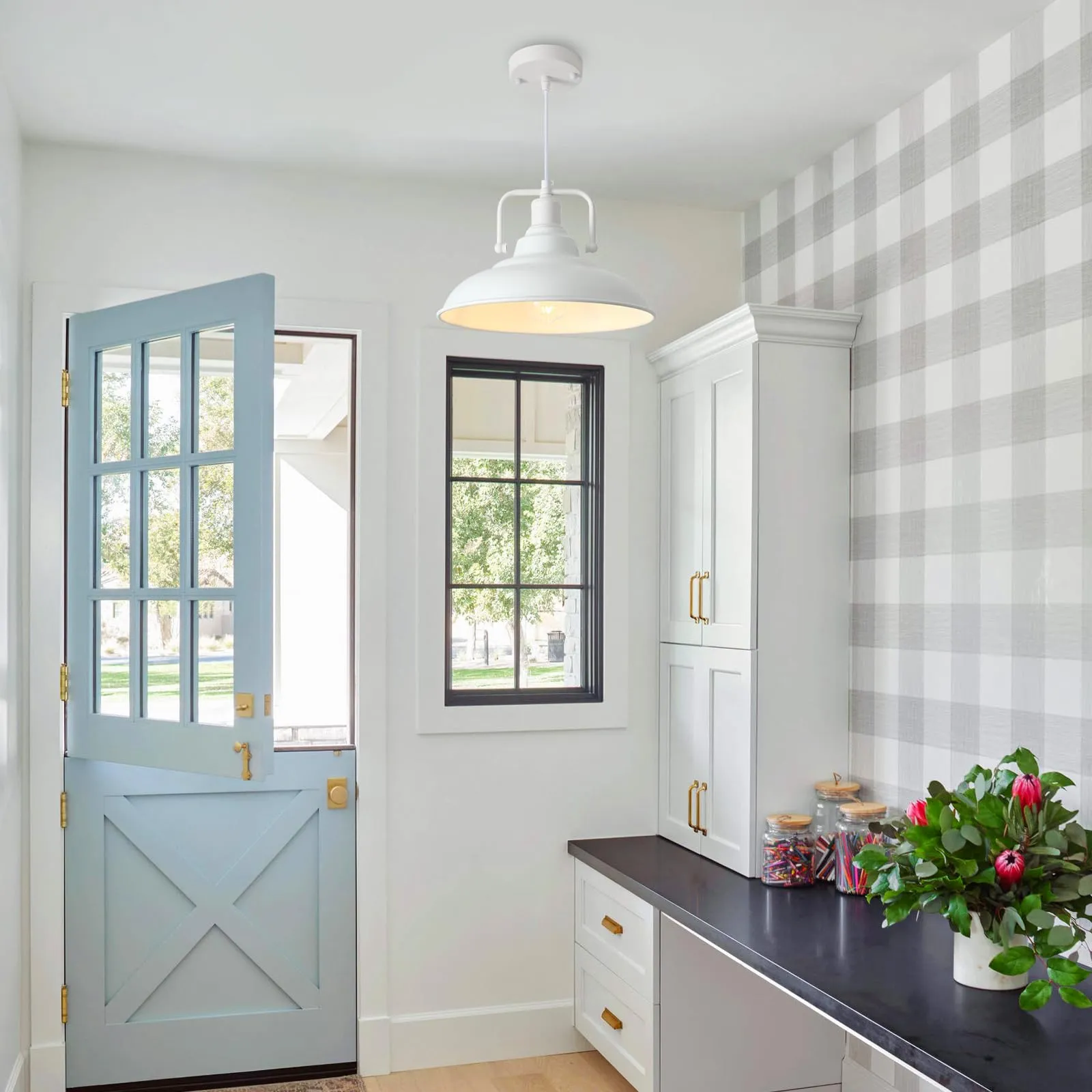 White Farmhouse Industrial Pendant Light 3-Pack - Image 5