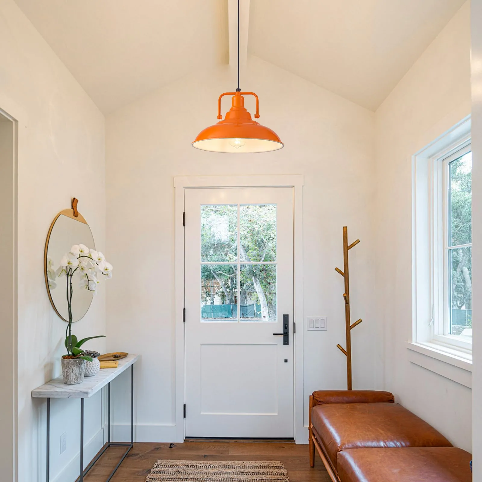 Orange Farmhouse Pendant Light 12.5 Inch 3-Pack - Image 5