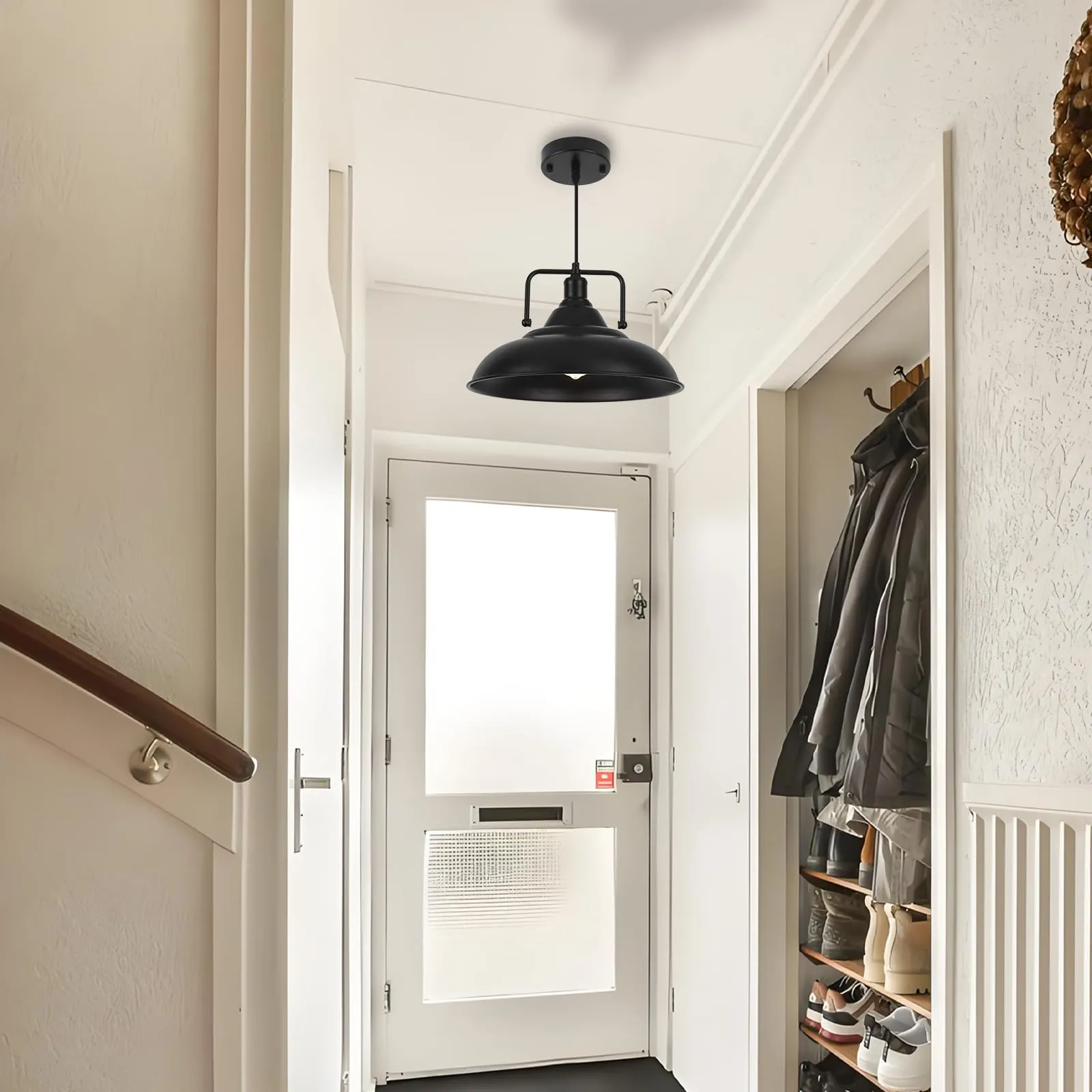 Black Large Farmhouse Pendant Light 15.7" 3-Pack - Image 5