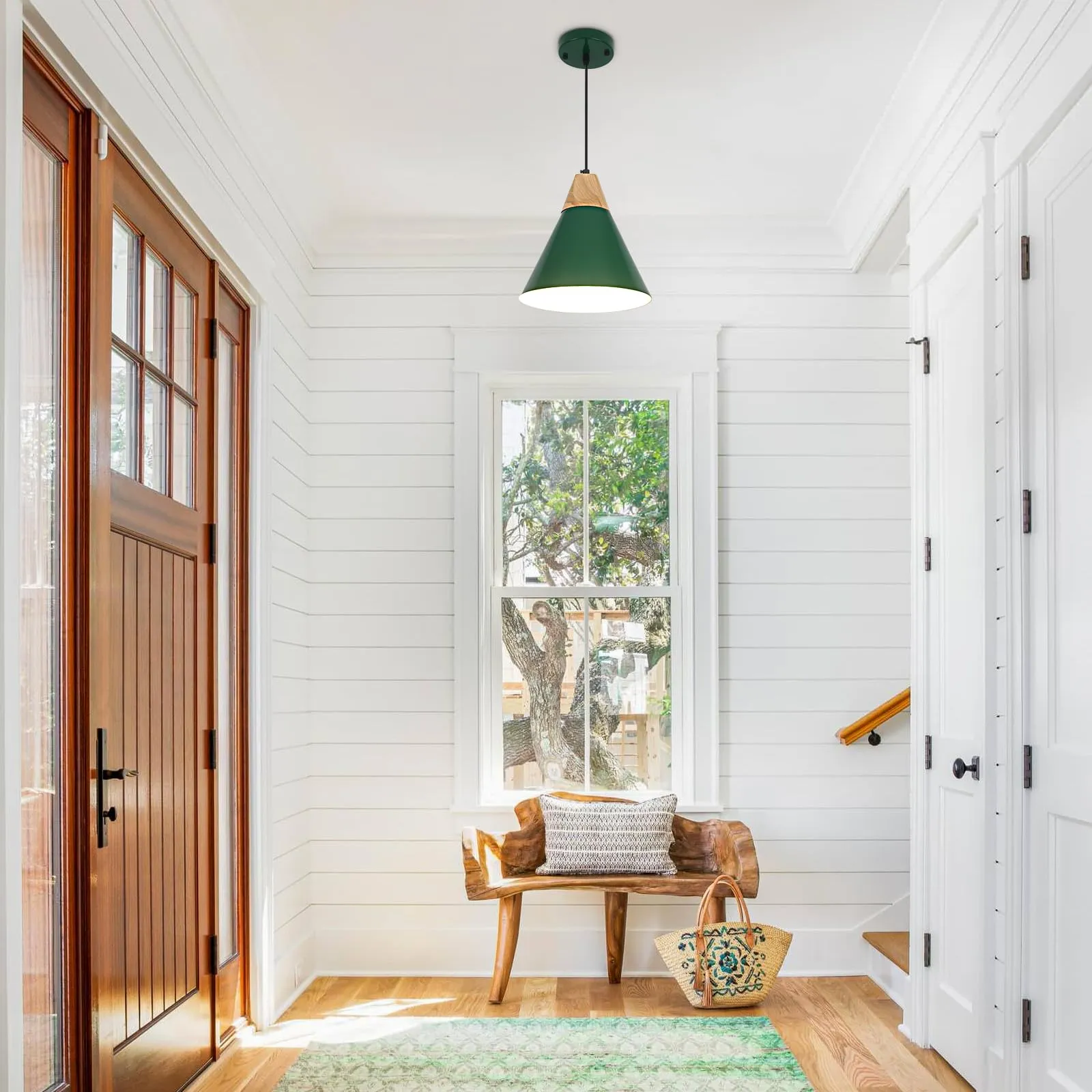 Green Farmhouse Industrial Pendant Light 9.4" 2-Pack - Image 5