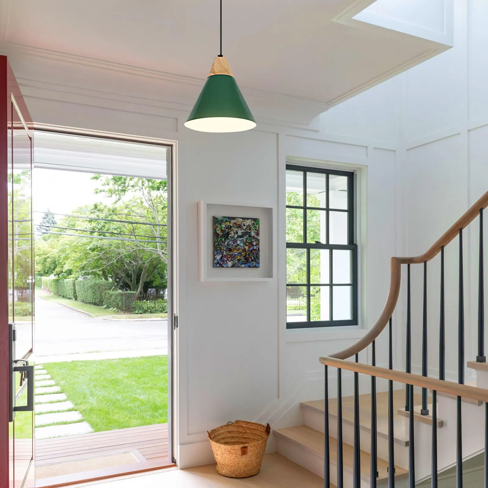 9.4" Black Farmhouse Pendant Light 2-Pack - Image 5