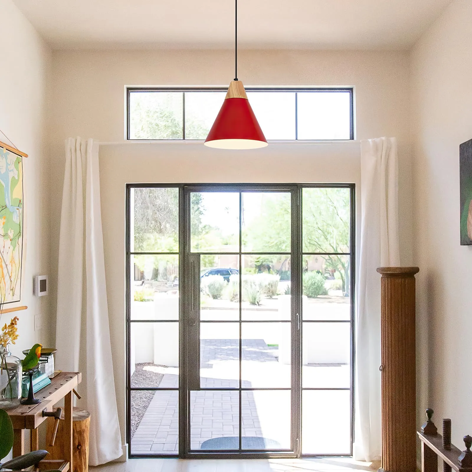 9.4" Red Plug-in Pendant Light 2-Pack - Image 5