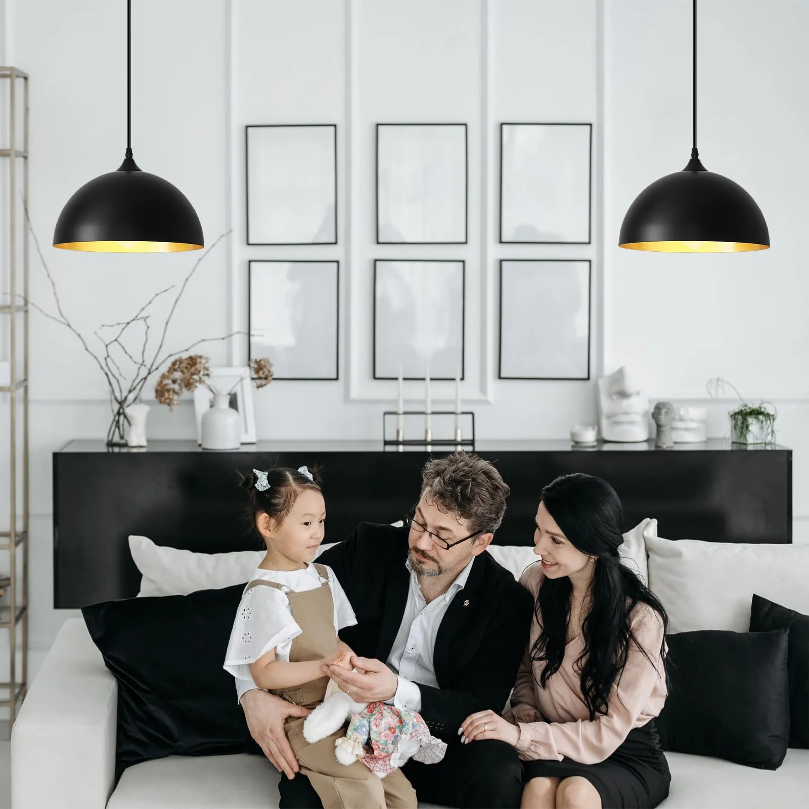 Black Plug-in Farmhouse Pendant Light 2-Pack - Image 5