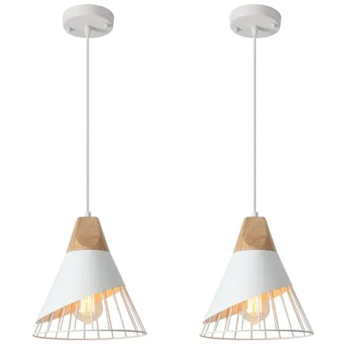 White Farmhouse Pendant Light 9.4