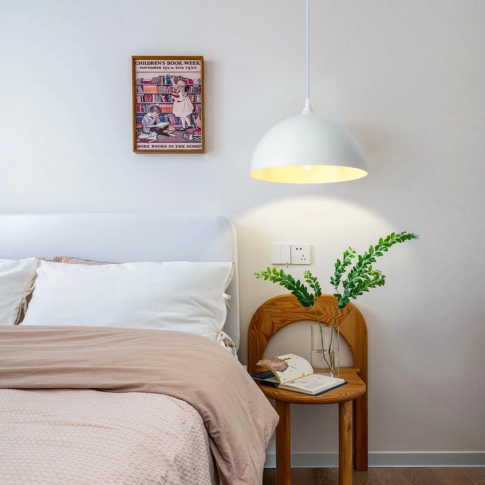White Farmhouse Industrial Pendant Light 2-Pack - Image 6