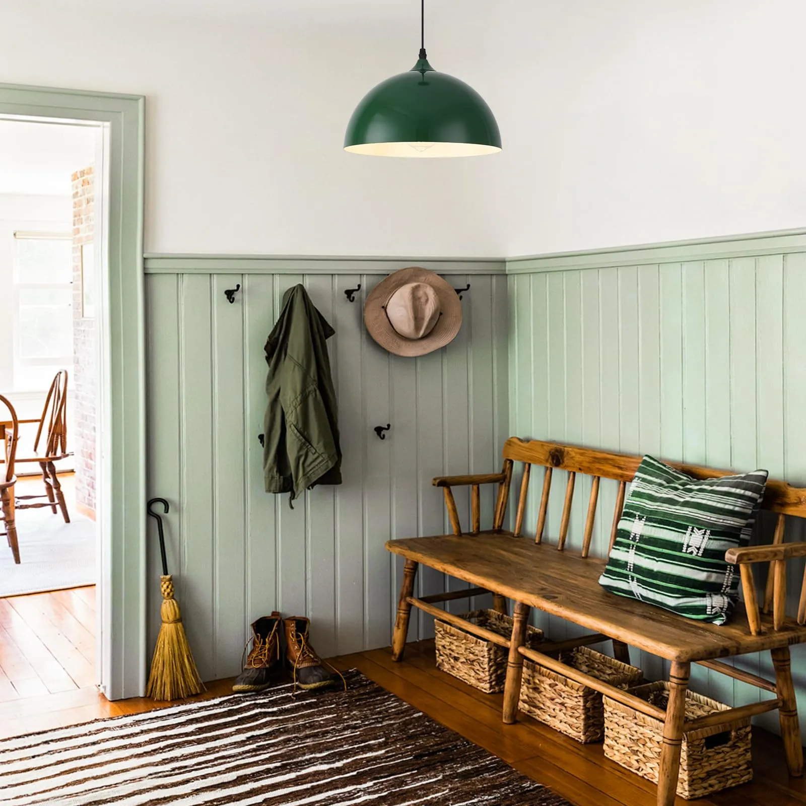 Green Farmhouse Industrial Pendant Light 2-Pack - Image 7