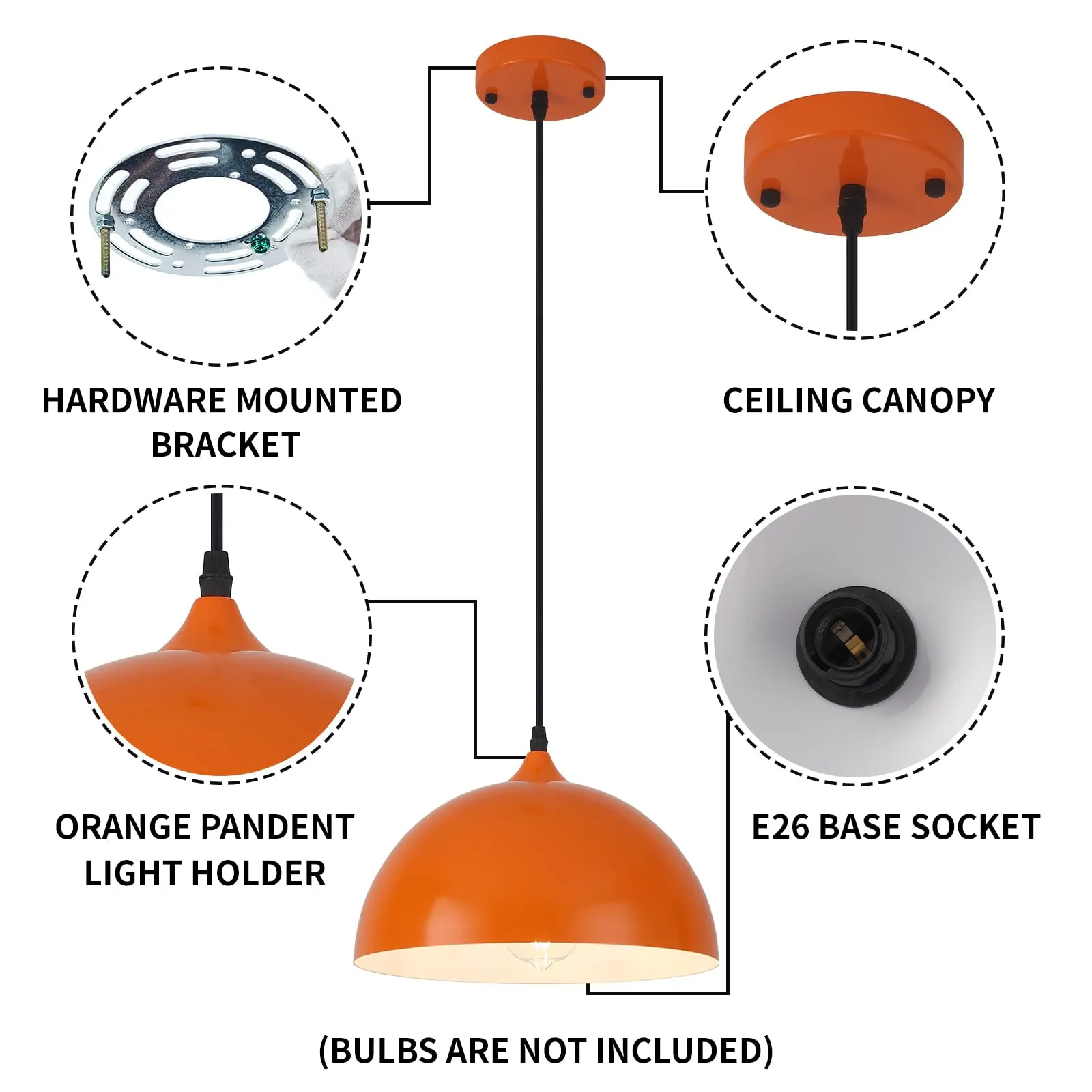 Orange Farmhouse Pendant Light 2-Pack - Image 7