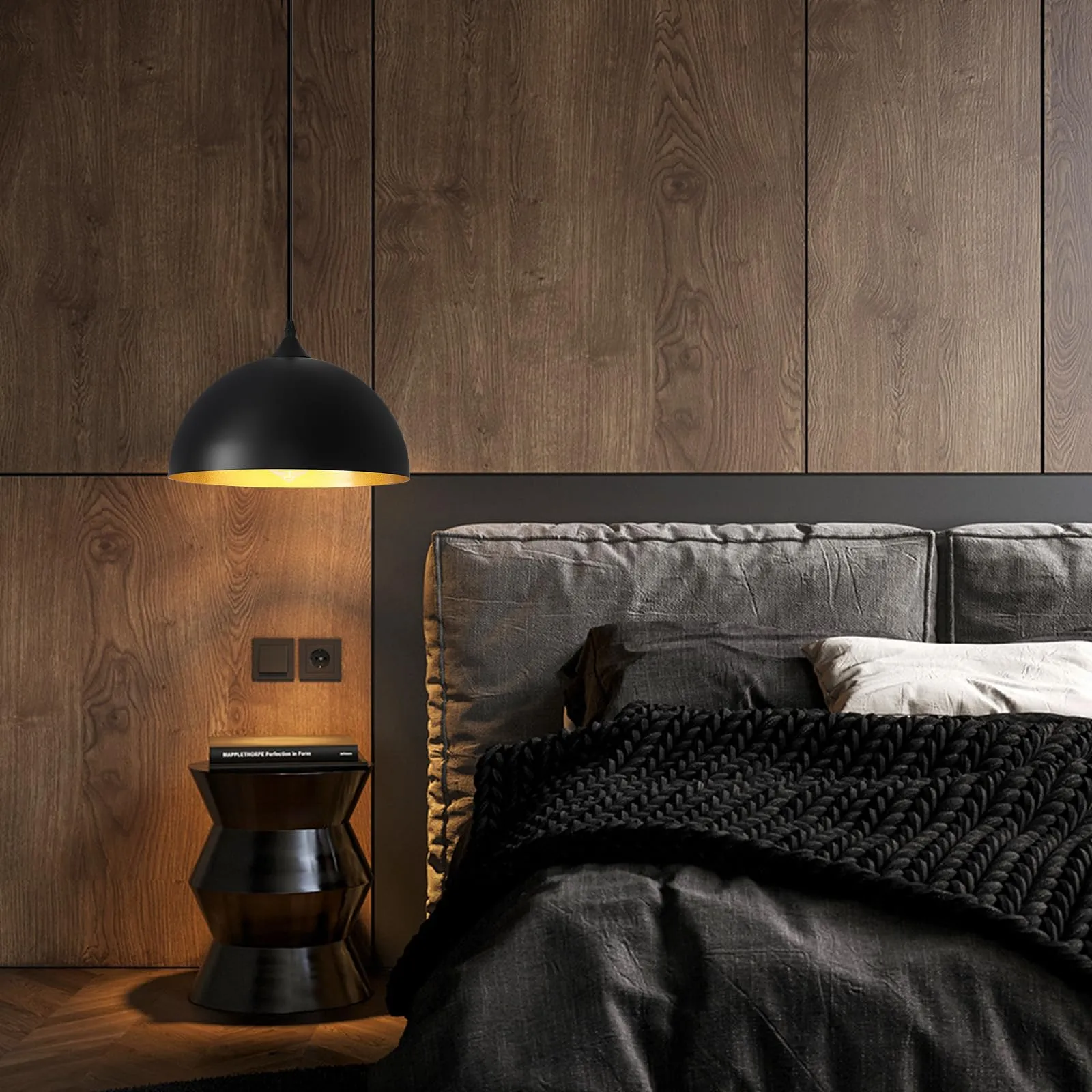 Black Plug-in Farmhouse Pendant Light 2-Pack - Image 6