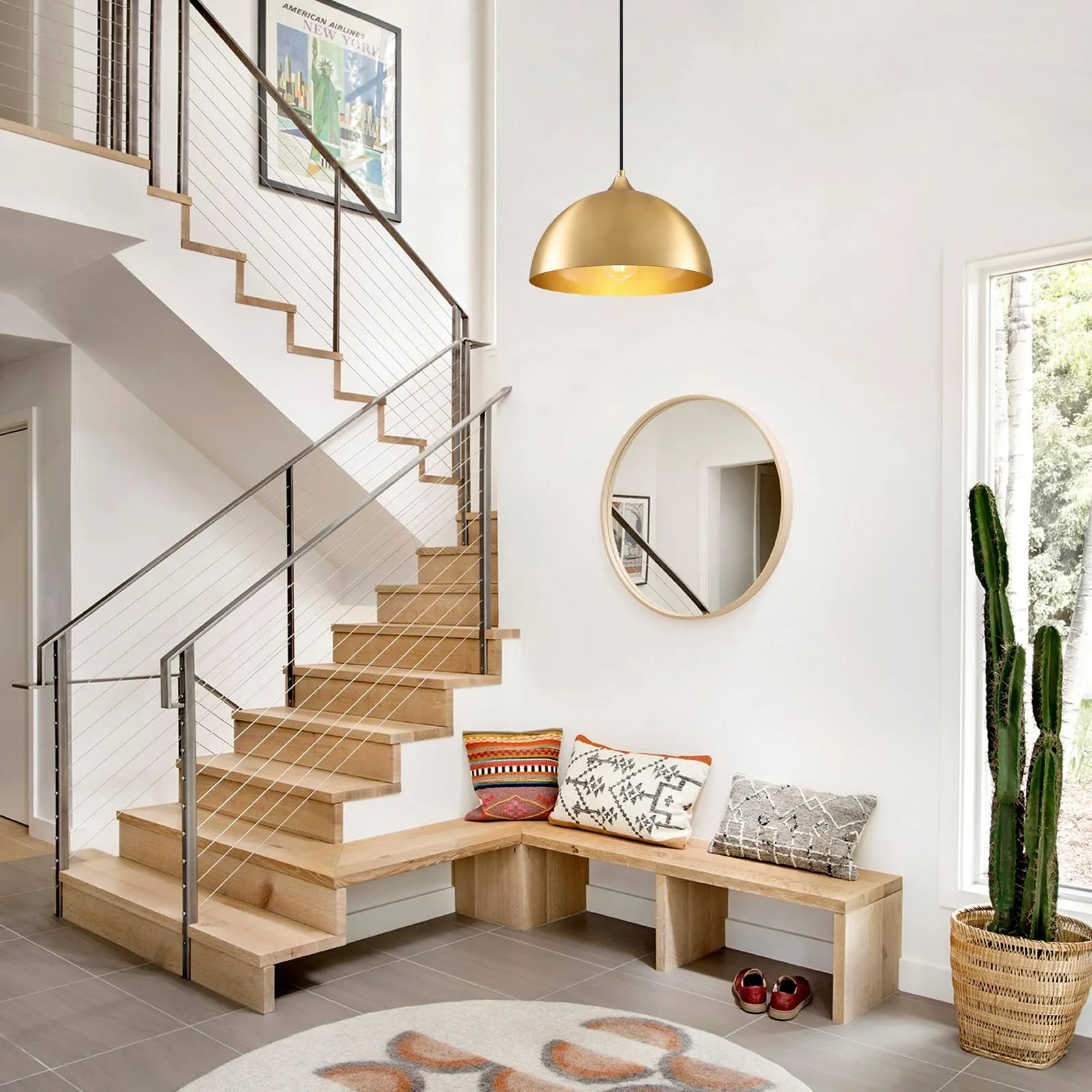 Gold Plug-in Farmhouse Pendant Light 2-Pack - Image 7