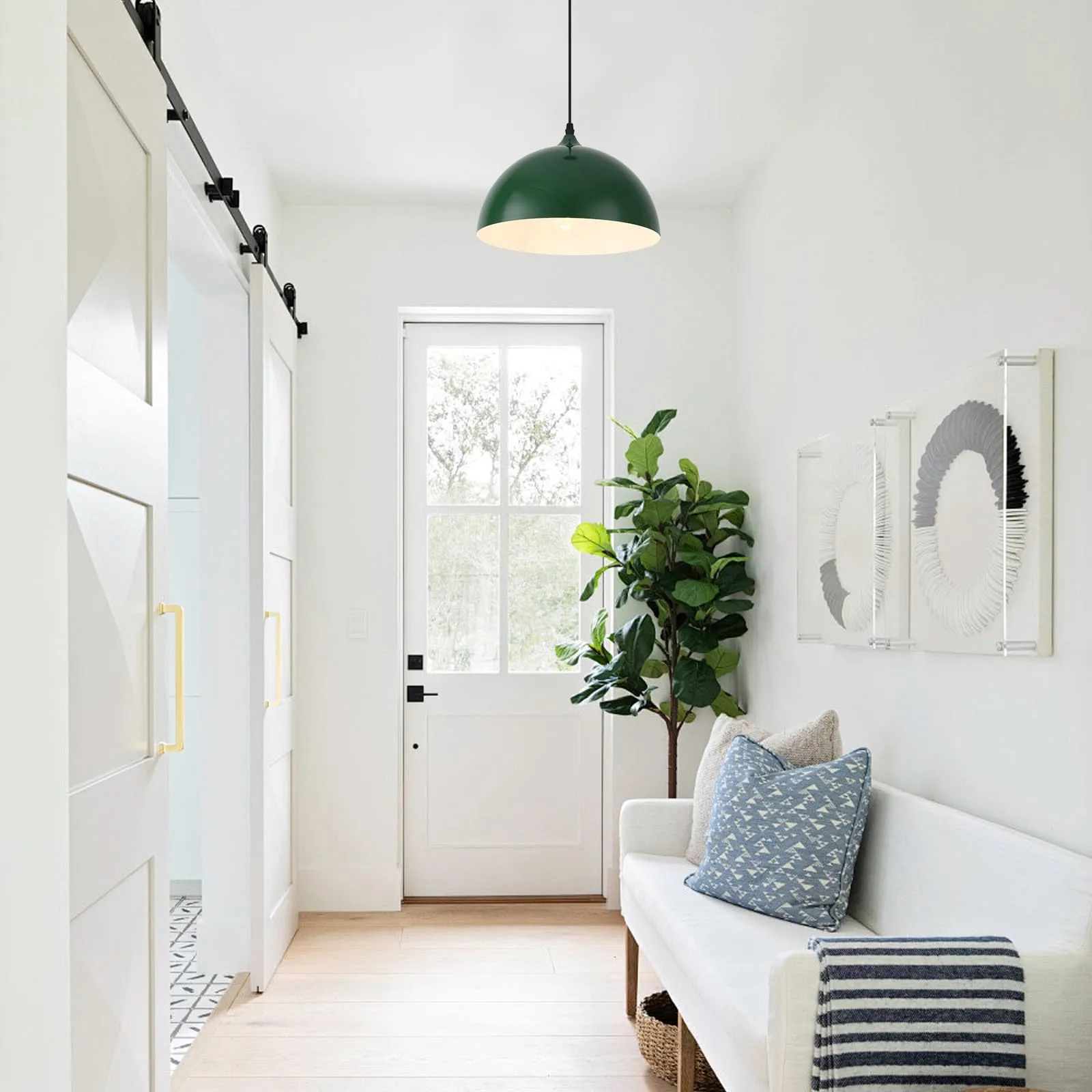 Green Plug-in Farmhouse Pendant Light 2-Pack - Image 8
