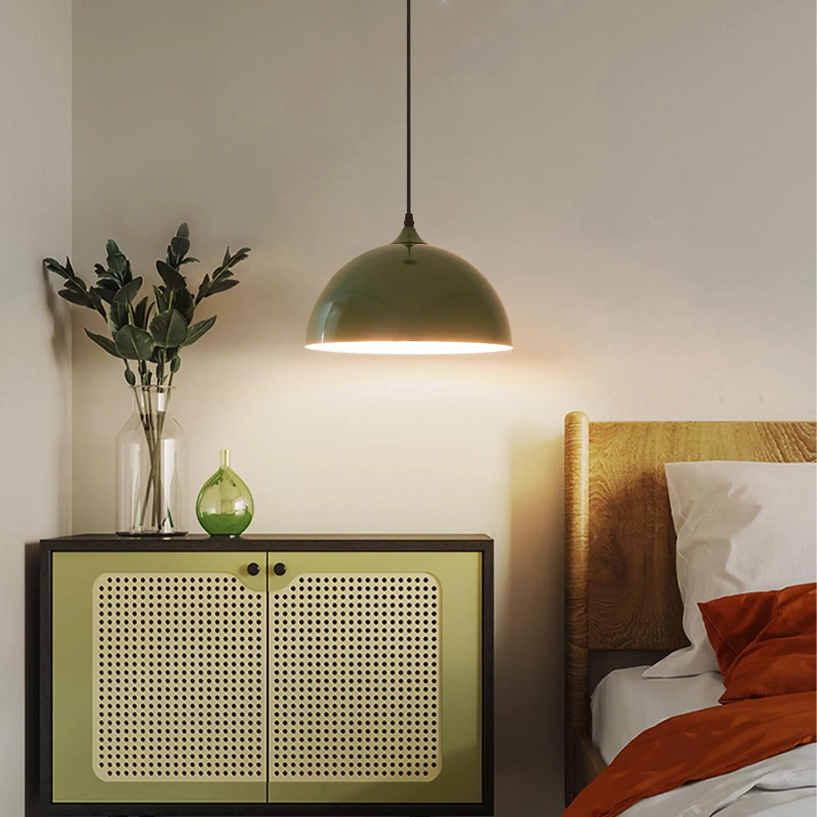 Green Plug-in Farmhouse Pendant Light 2-Pack - Image 7