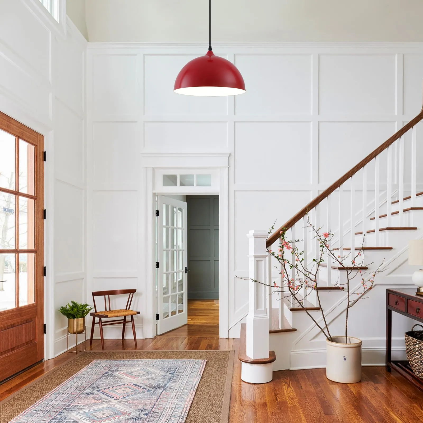 Red Plug-in Farmhouse Pendant Light 2-Pack - Image 7
