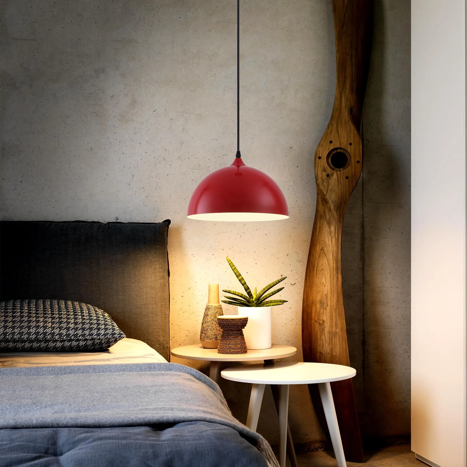 Red Farmhouse Industrial Pendant Light 2-Pack - Image 7