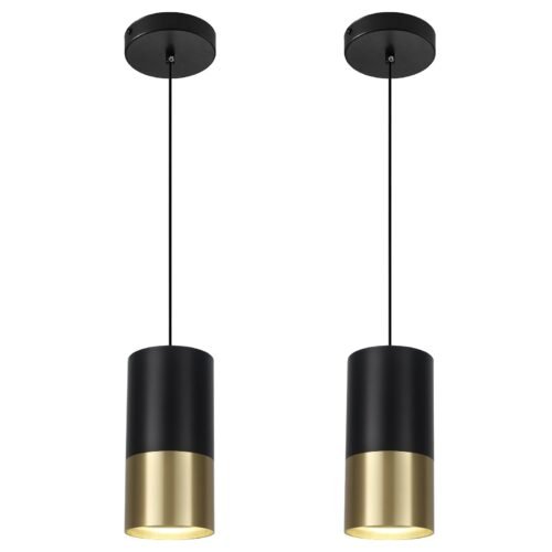 Black and Gold Modern Pendant Light 4000K 2-Pack
