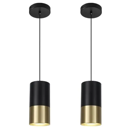 Black and Gold Modern Pendant Light 4000K 2-Pack