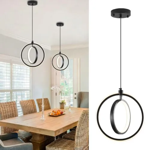 Modern LED Ring Pendant Light 3000K 2-Pack