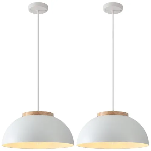 White Large Farmhouse Pendant Light 16
