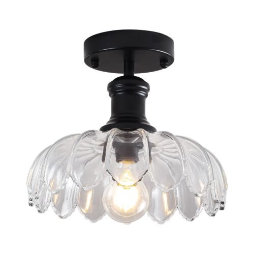 Vintage Farmhouse Flower Semi Flush Mount Ceiling Light